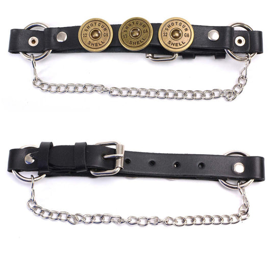 Milwaukee Leather MLA3005 Silver Biker Chain for Motorcycle Boots with 12 Gauge Shell Medallion