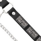 Milwaukee Leather Motorcycle Boot Chain – Silver Chain & Buckle, F‑Around – Find Out Text Accent - ML3009