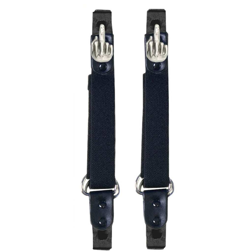 Milwaukee Leather MLA4016 Middle Finger Motorcycle Biker Elastic Bungee Clips for Chaps or Pants (Set of 2)