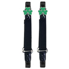 Milwaukee Leather MLA4018 3-Leaf Clover Motorcycle Biker Elastic Bungee Clips for Chaps or Pants (Set of 2)