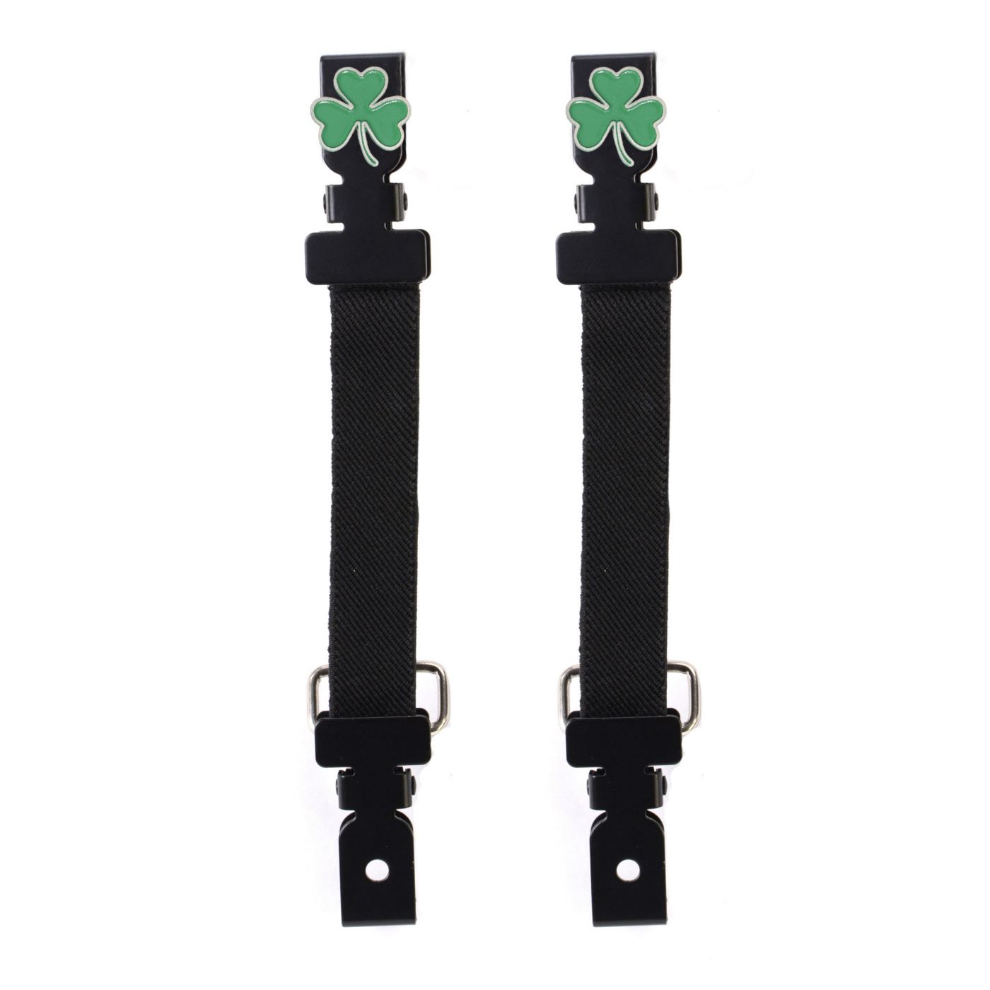 Milwaukee Leather MLA4018 3-Leaf Clover Motorcycle Biker Elastic Bungee Clips for Chaps or Pants (Set of 2)
