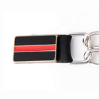 Milwaukee Leather Thin Red Line Medallion Vest Extender - Double Chrome Chains Genuine Leather 6.5" Extension 4-PCS MLA6028SET