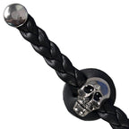 Milwaukee Leather Skull Medallion Vest Extender Genuine Leather Braided Strap 6.5" Extension 4-PCS MLA6064SET