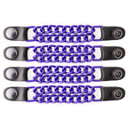 Milwaukee Leather MLA6090 Purple 4 Inch 4-PCS Vest Extender Set - Double Chrome Chains w/ Genuine Leather
