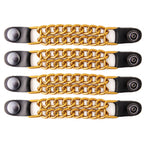 Milwaukee Leather MLA6091 Gold 4 Inch 4-PCS Vest Extender Set - Double Chrome Chains w/ Genuine Leather