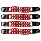 Milwaukee Leather MLA6092 Red 4 Inch 4-PCS Vest Extender Set - Double Chrome Chains w/ Genuine Leather