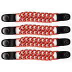 Milwaukee Leather MLA6093 Orange 4 Inch 4-PCS Vest Extender Set - Double Chrome Chains w/ Genuine Leather