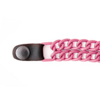 Milwaukee Leather MLA6094 Pink 4 Inch 4-PCS Vest Extender Set - Double Chrome Chains w/ Genuine Leather