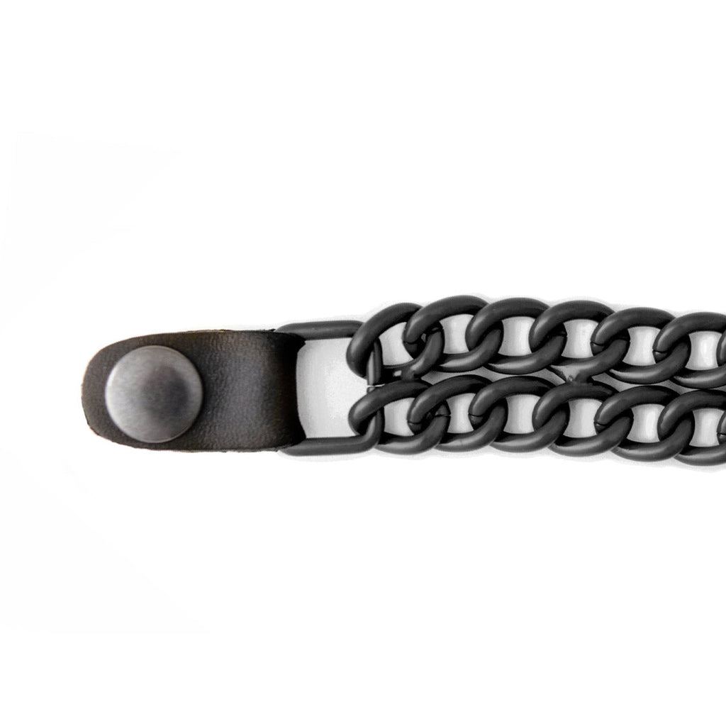 Milwaukee Leather MLA6095 Black 4 Inch 4-PCS Vest Extender Set - Double Chrome Chains w/ Genuine Leather