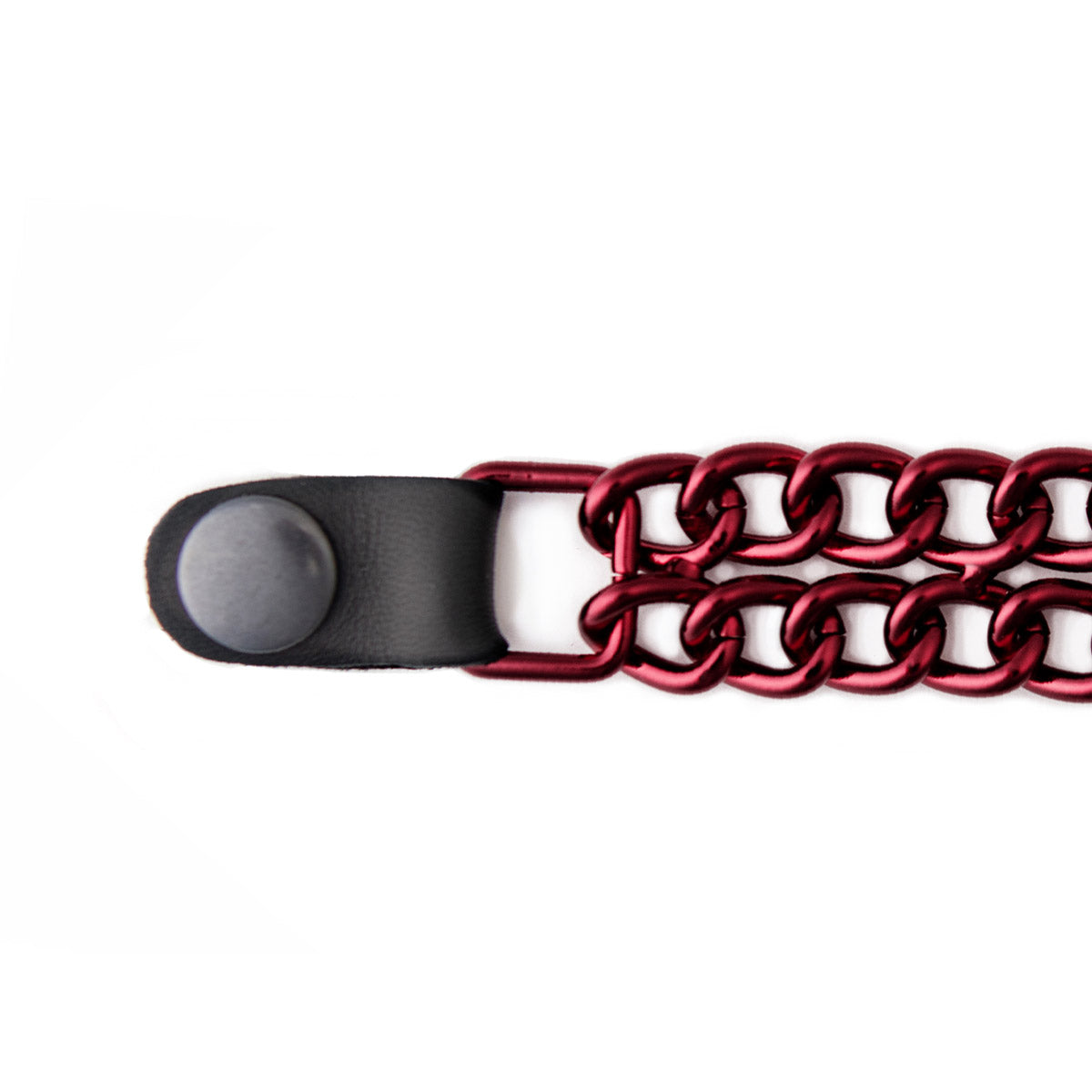 Milwaukee Leather MLA6096 Candy Red 4 Inch 4-PCS Vest Extender Set - Double Chrome Chains w/ Genuine Leather