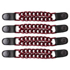 Milwaukee Leather MLA6096 Candy Red 4 Inch 4-PCS Vest Extender Set - Double Chrome Chains w/ Genuine Leather