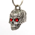 Milwaukee Leather MLB9011 'Flamed Skull with Red Eyes' Motorcycle Good Luck Bell | Key Chain Accessory for Bikers