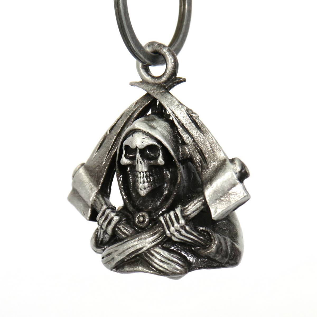 Milwaukee Leather MLB9026 'Grim Reaper' Motorcycle Good Luck Bell | Key Chain Accessory for Bikers