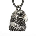 Milwaukee Leather MLB9031 'Eagle Head - Live to Ride' Motorcycle Good Luck Bell | Key Chain Accessory for Bikers