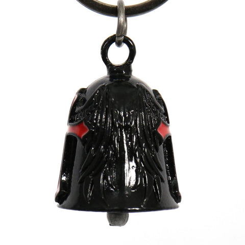 Milwaukee Leather MLB9033 Black 'Red Cross' Motorcycle Good Luck Bell | Key Chain Accessory for Bikers