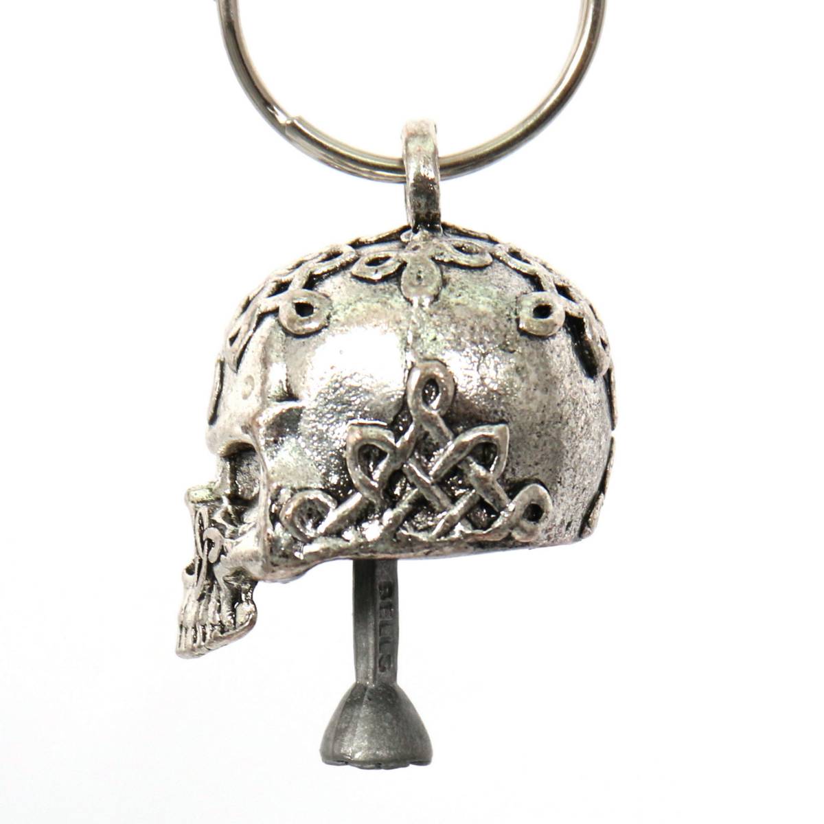 Milwaukee Leather MLB9037 'Male Sugar Skull' Motorcycle Good Luck Bell | Key Chain Accessory for Bikers