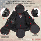 Milwaukee Leather USA MADE MLJKL5002 Women's Black Pristine Premium Motorcycle Leather Jacket