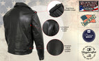 Milwaukee Leather USA MADE MLJKM5009 Men's Black The Dean Premium Leather Throwback Motorcycle Jacket