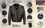 Milwaukee Leather USA MADE MLJKM5009 Men's Black The Dean Premium Leather Throwback Motorcycle Jacket