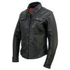 Milwaukee Leather MLL2600 Women's Black Premium Leather Shirt Style Jacket w/ Removable Liner