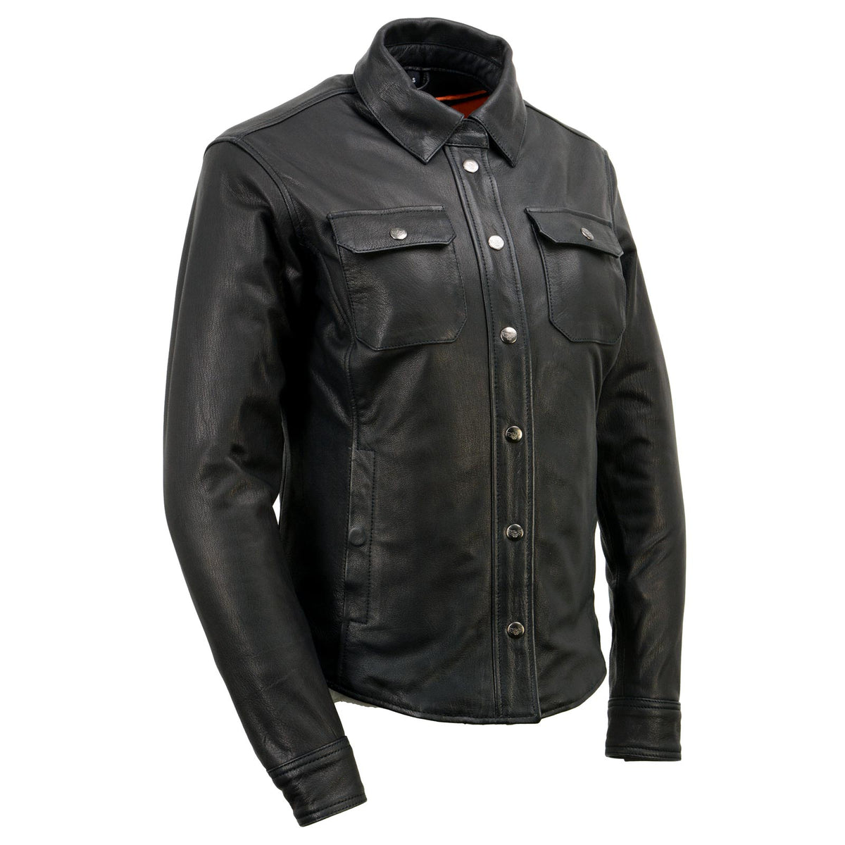 Milwaukee Leather Women's Black Premium Leather Shirt Style Jacket w/ Removable Liner MLL2600