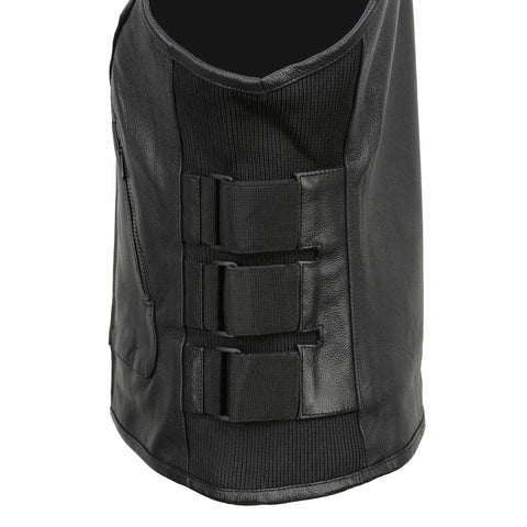 Milwaukee Leather MLL4501 Women's Bullet Proof Style Swat Rider Leather Vest W/ Single Panel Back for Club Patches