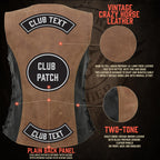 Milwaukee Leather MLL4508 Women's 'Trickster' Vintage Two Tone Crazy Horse Brown and Black Leather Club Style Motorcycle Vest
