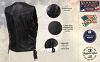 Milwaukee Leather USA MADE MLVSL5001 Women's Black Vivacious Braided Motorcycle Leather Vest