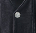 Milwaukee Leather USA MADE MLVSM5005 Men's Black Road Whip Premium Motorcycle Leather Vest with Buffalo Snap Buttons
