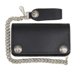 Milwaukee Leather Men's Genuine Leather Bi-Fold Biker Wallets w/ Anti-Theft Stainless Steel Chain