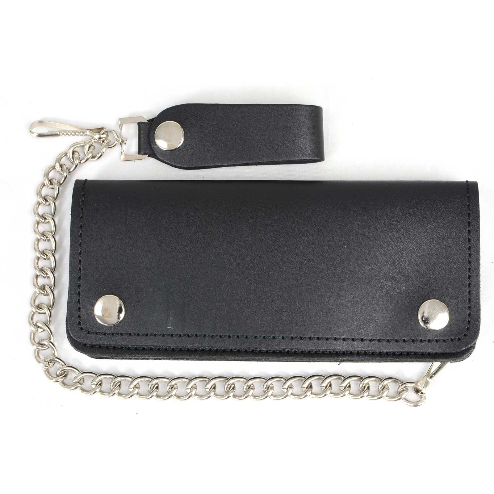Milwaukee Leather Men's Genuine Leather Bi-Fold Biker Wallets w/ Anti-Theft Stainless Steel Chain