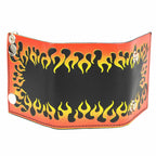 Milwaukee Leather MLW7832 Men's 4” Leather “Flamed” Tri-Fold Biker Wallet w/ Anti-Theft Stainless Steel Chain