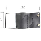 Milwaukee Leather MLW7834 Men's 4” Leather “Skeleton Teeth” Tri-Fold Wallet w/ Anti-Theft Stainless Steel Chain