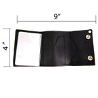 Milwaukee Leather MLW7835 Men's 4” Black Leather Biker Wallet w/ Skull Cross Bones -Tri-Fold Anti-Theft Stainless Steel Chain