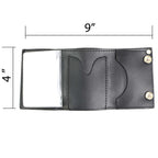 Milwaukee Leather MLW7836 Men's 4” Leather “Triple Skull” Tri-Fold Wallet w/ Anti-Theft Stainless Steel Chain