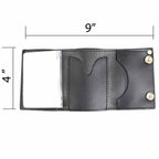 Milwaukee Leather MLW7840 Men's 4” Leather “Skeleton Finger” Tri-Fold Wallet w/ Anti-Theft Stainless Steel Chain