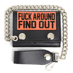 Milwaukee Leather Men's Genuine Leather Bi-Fold Biker Wallets w/ Anti-Theft Stainless Steel Chain