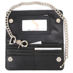 Milwaukee Leather MLW7893 Men's 7" Leather Bi-Fold Biker Wallet w/ Multiple Storage and Swivel Trigger Clip Anti-Theft Stainless Steel Chain