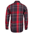 MMCC Scorpion Men's Red Black White Plaid Flannel Shirt - 100% Cotton Long Sleeve Button-Up - MMC11601