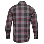 MMCC Men's The Shadow Grey Red Plaid Flannel Shirt - 100% Cotton with Microfiber Wipe Panel - MMC11603