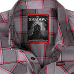 MMCC Men's The Shadow Grey Red Plaid Flannel Shirt - 100% Cotton with Microfiber Wipe Panel - MMC11603