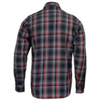 MMCC Men's Eclipse Grey Black Red Plaid Flannel Shirt - 100% Cotton with Microfiber Wipe Panel -MMC11605