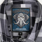 MMCC Men's Mastodon Grey Black White Plaid Flannel Shirt - 100% Cotton with Microfiber Wipe Panel - MMC11606