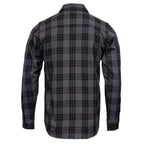MMCC Men's Smoke Screen Grey Black Plaid Flannel Shirt - 100% Cotton with Microfiber Wipe Panel - MMC11607