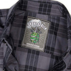 MMCC Men's Smoke Screen Grey Black Plaid Flannel Shirt - 100% Cotton with Microfiber Wipe Panel - MMC11607