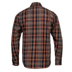 MMCC Men's Brimstone Plaid Black Orange Tan Flannel Shirt - 100% Cotton with Microfiber Wipe Panel - MMC11608