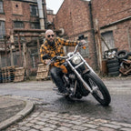 MMCC Deadbolt Men's Mustard Black White Plaid Flannel Shirt - 100% Cotton with Microfiber Wipe Panel - MMC11620