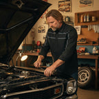 MMCC Men's Octane Long Sleeve Mechanic Shirt - Black with Grey Stripe - 50-50 Cotton Poly - MMCC16000