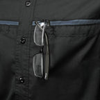MMCC Men's Octane Long Sleeve Mechanic Shirt - Black with Grey Stripe - 50-50 Cotton Poly - MMCC16000