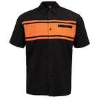 MMCC Men's Gear Head Classic Mechanic Button Up Shirt - Dual Chest Pockets - Microfiber Panel